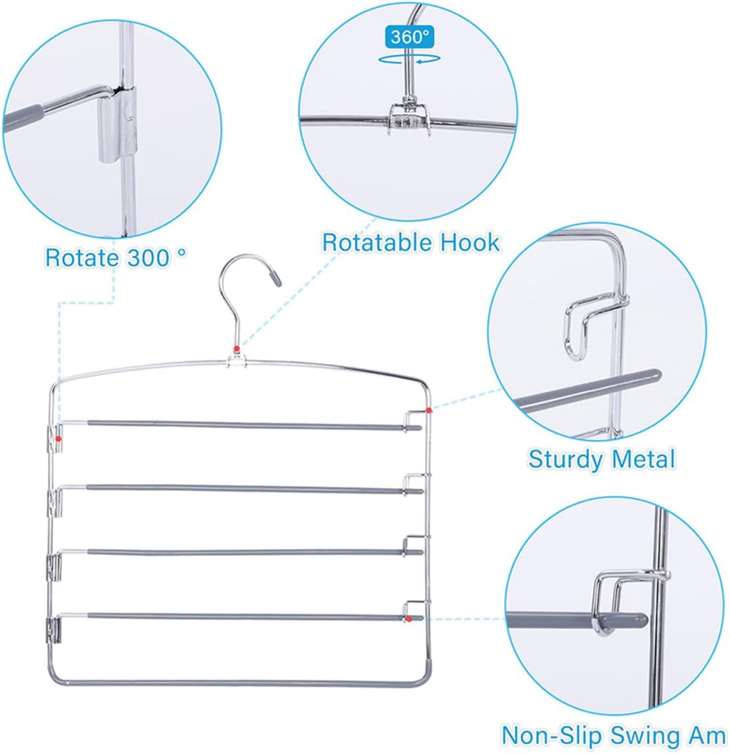 5‑Tier Space‑Saving Multi‑Pants Hanger Rack