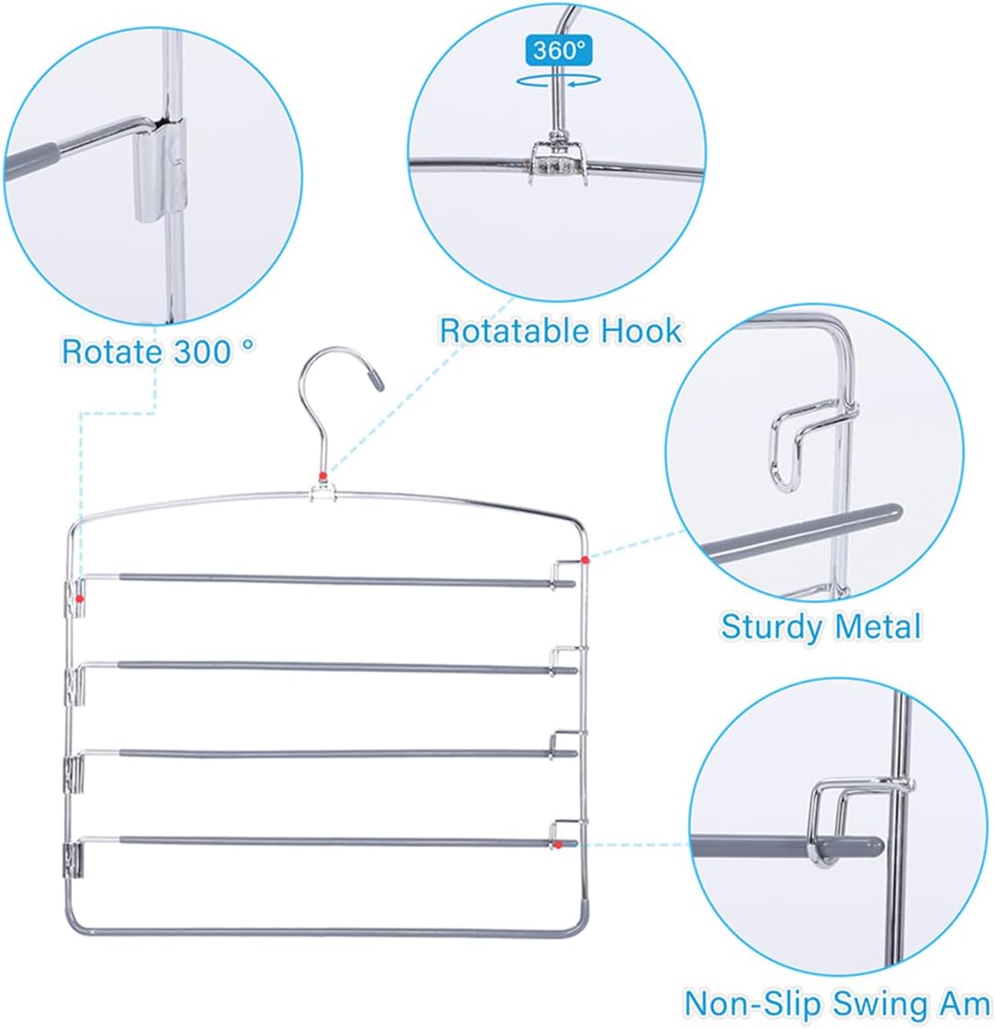 5‑Tier Space‑Saving Multi‑Pants Hanger Rack