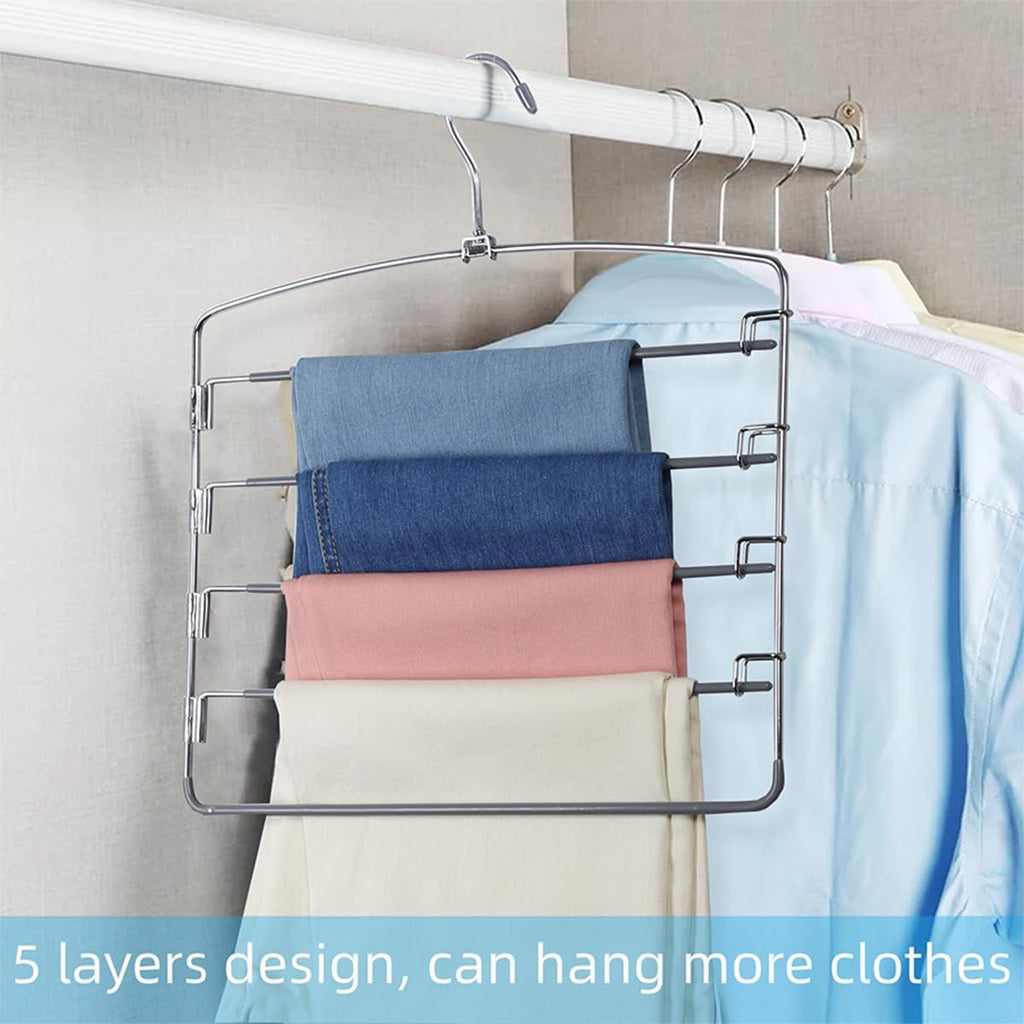 5‑Tier Space‑Saving Multi‑Pants Hanger Rack
