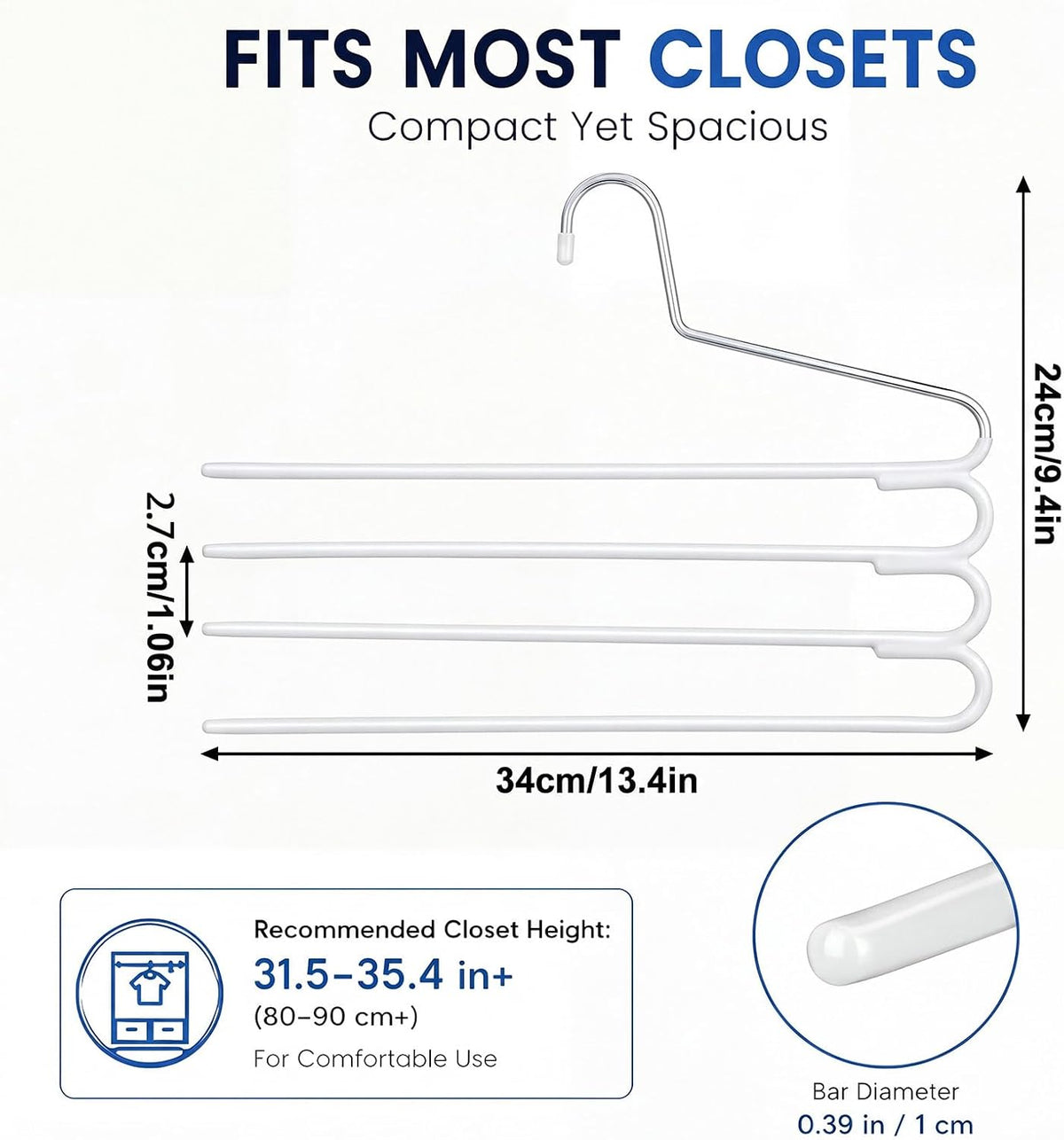4‑Tier Space‑Saving S‑Shape Pants Hangers