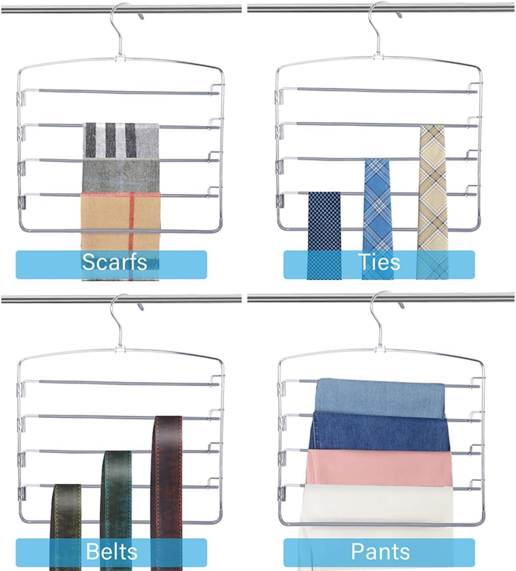 5‑Tier Space‑Saving Multi‑Pants Hanger Rack