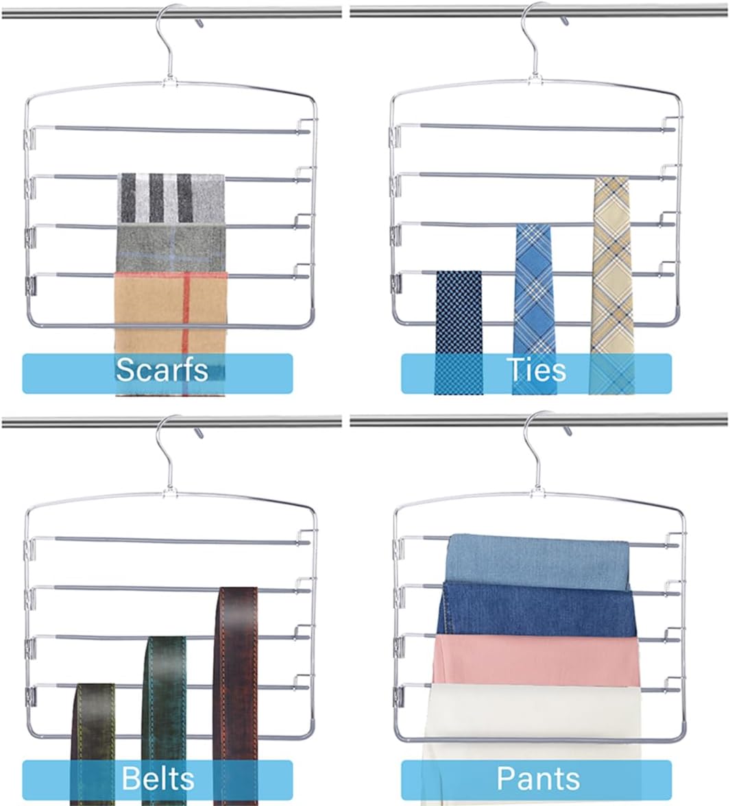 5‑Tier Space‑Saving Multi‑Pants Hanger Rack
