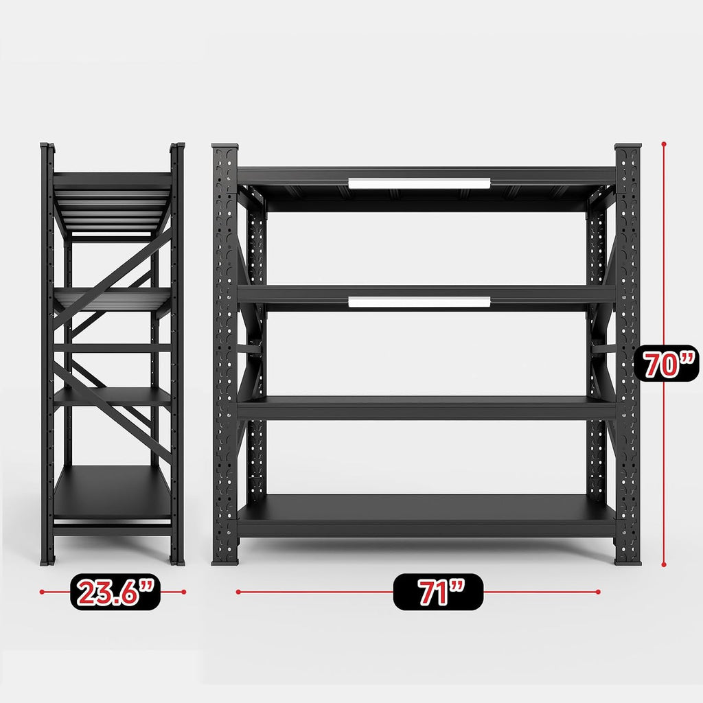Adjustable Heavy‑Duty Metal Garage Shelving Unit