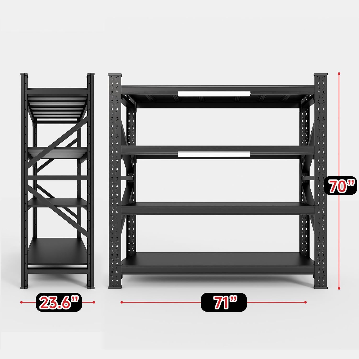 Adjustable Heavy‑Duty Metal Garage Shelving Unit