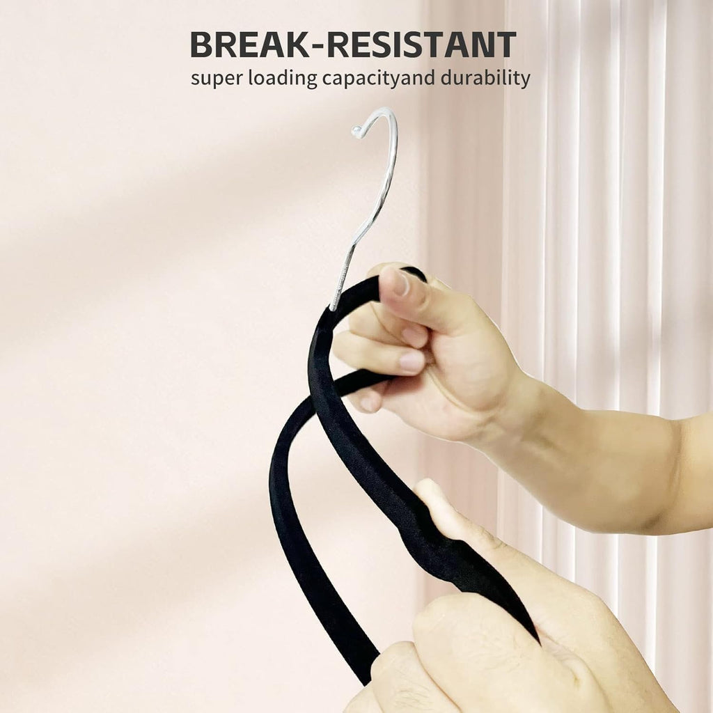 Non‑Slip Velvet Space‑Saving Pants Hangers