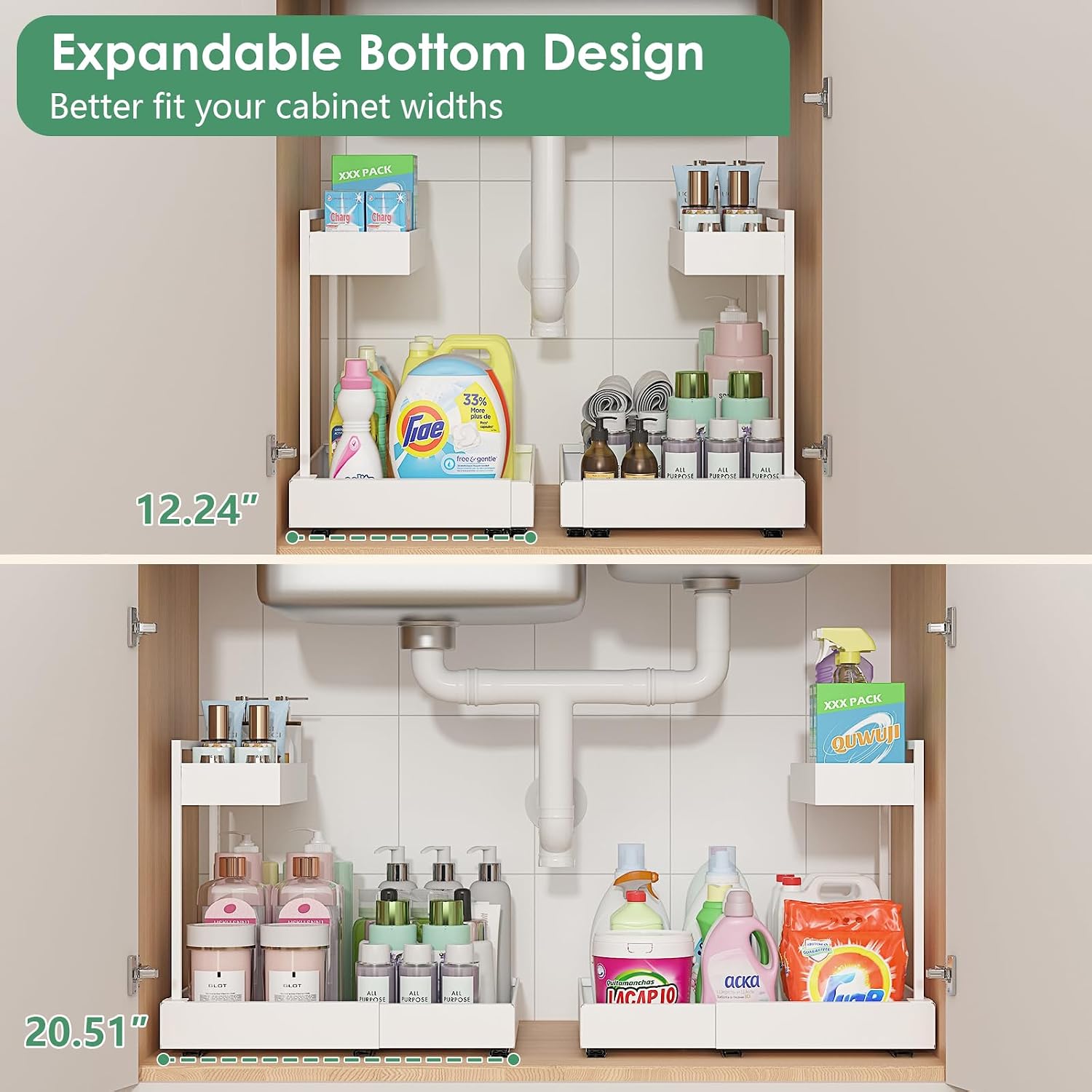 L‑Shaped Under‑Sink Storage Organizer