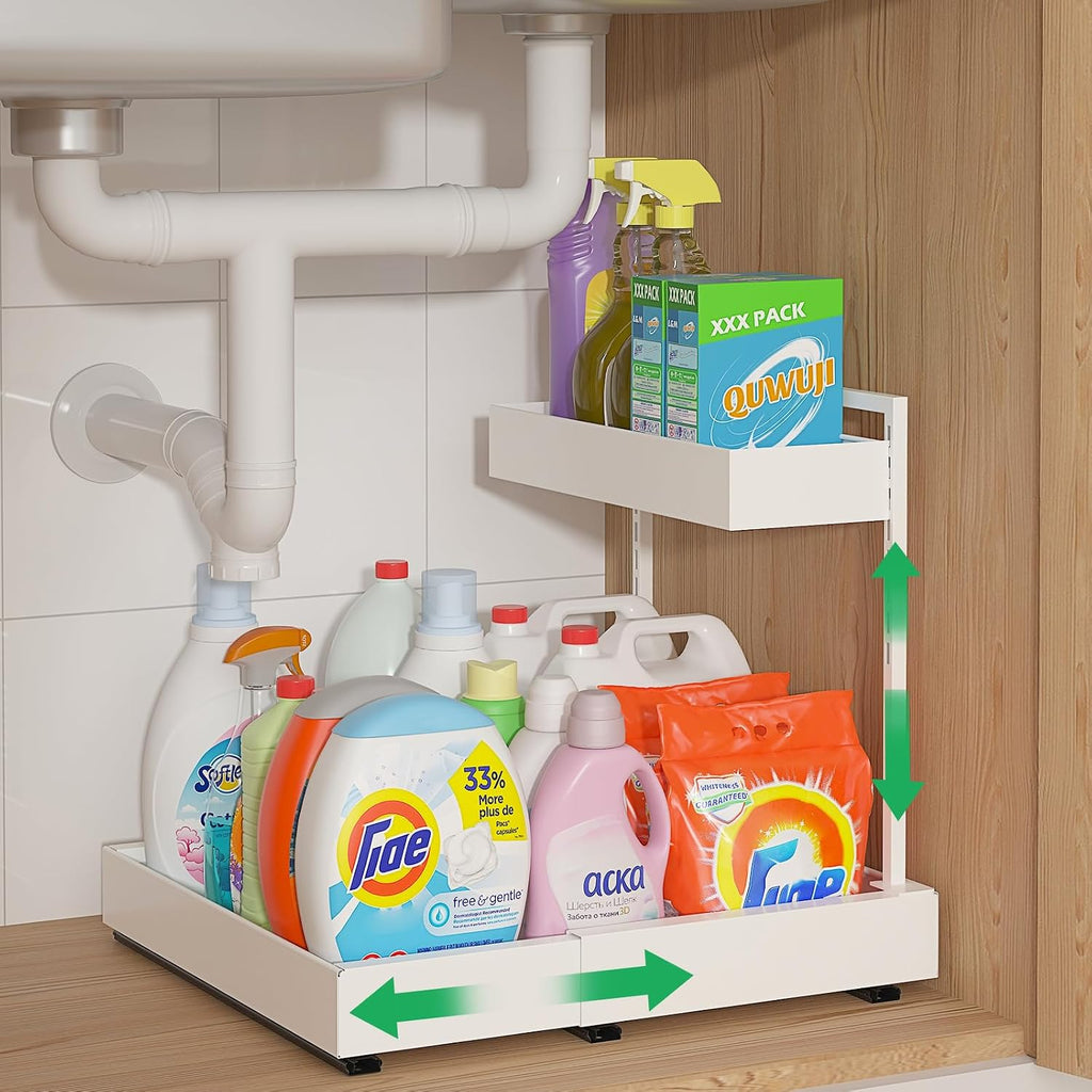 L‑Shaped Under‑Sink Storage Organizer