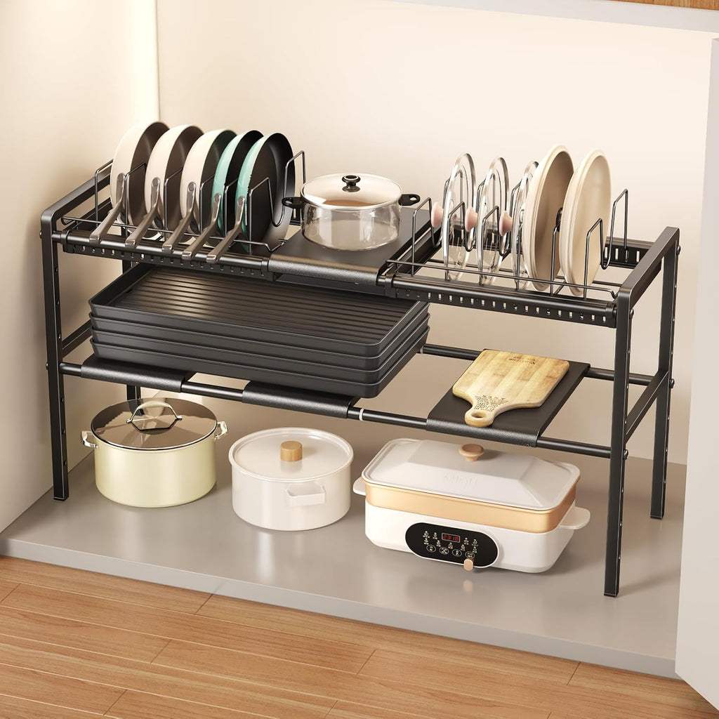 Expandable Under‑Sink Pot Pan Organizer Rack