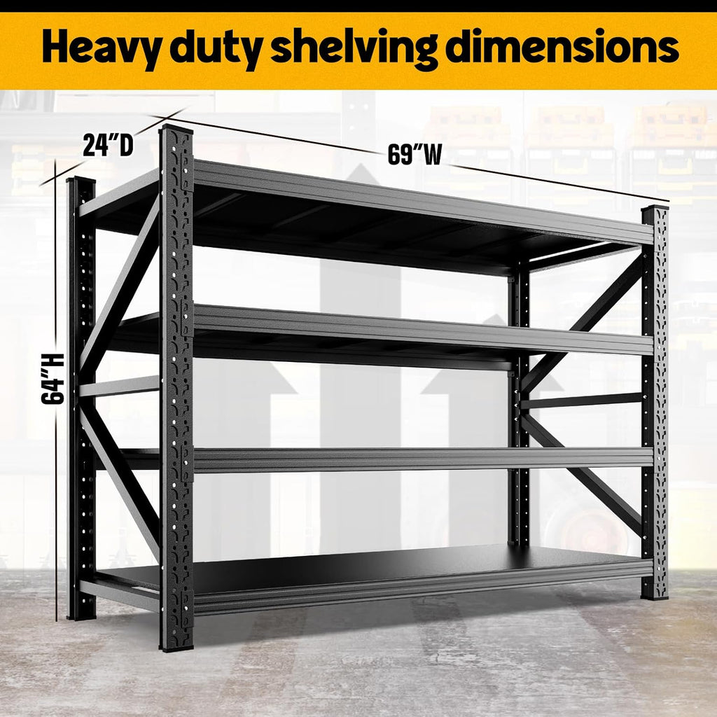 Heavy‑Duty Adjustable Metal Garage Storage Shelves