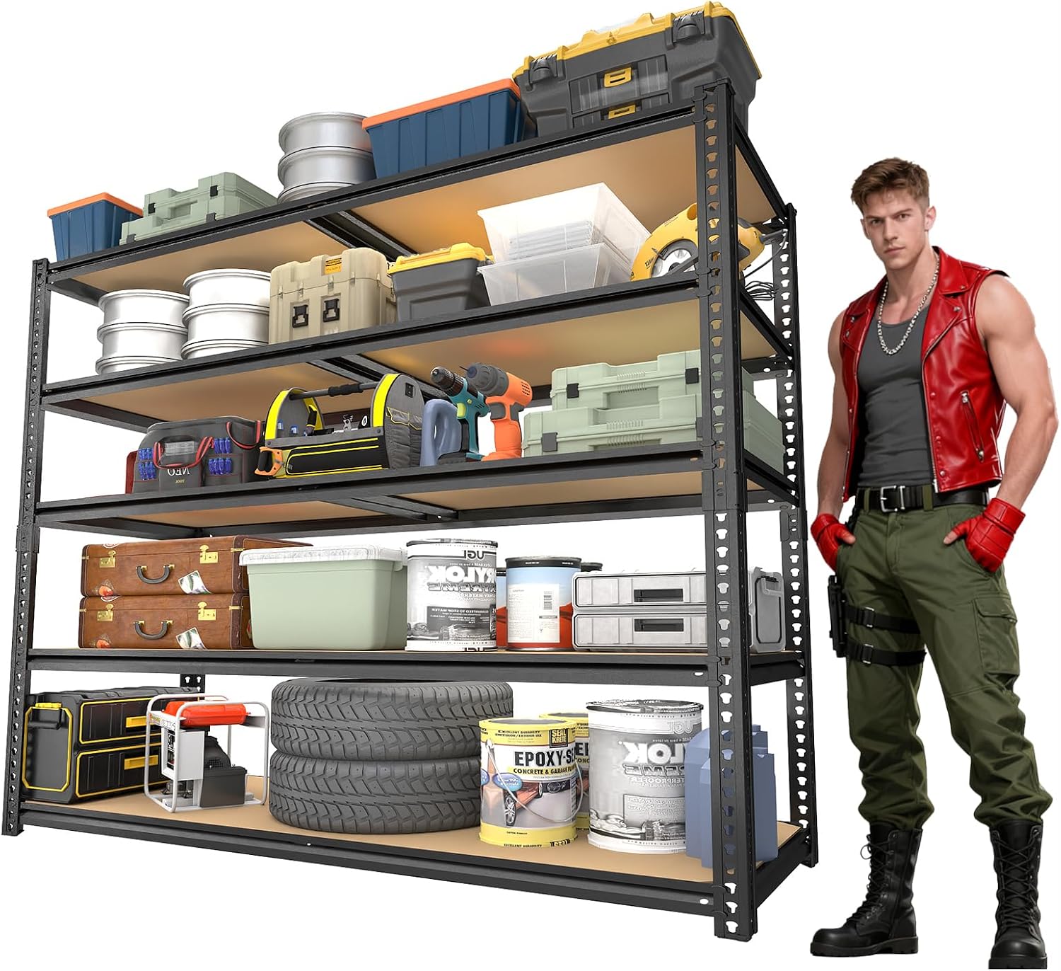 Adjustable Heavy‑Duty Garage Storage Shelving Unit