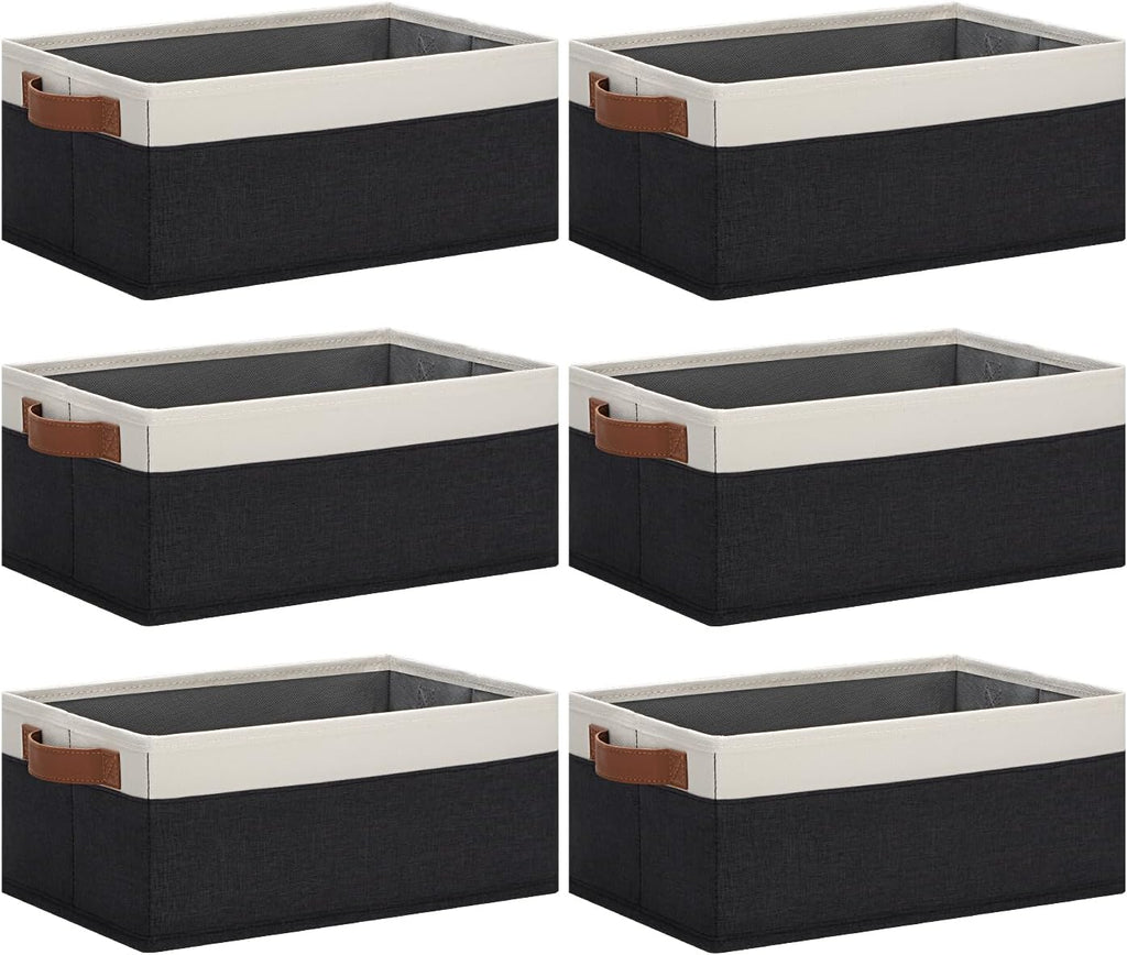 Foldable Fabric Storage Baskets with Handles