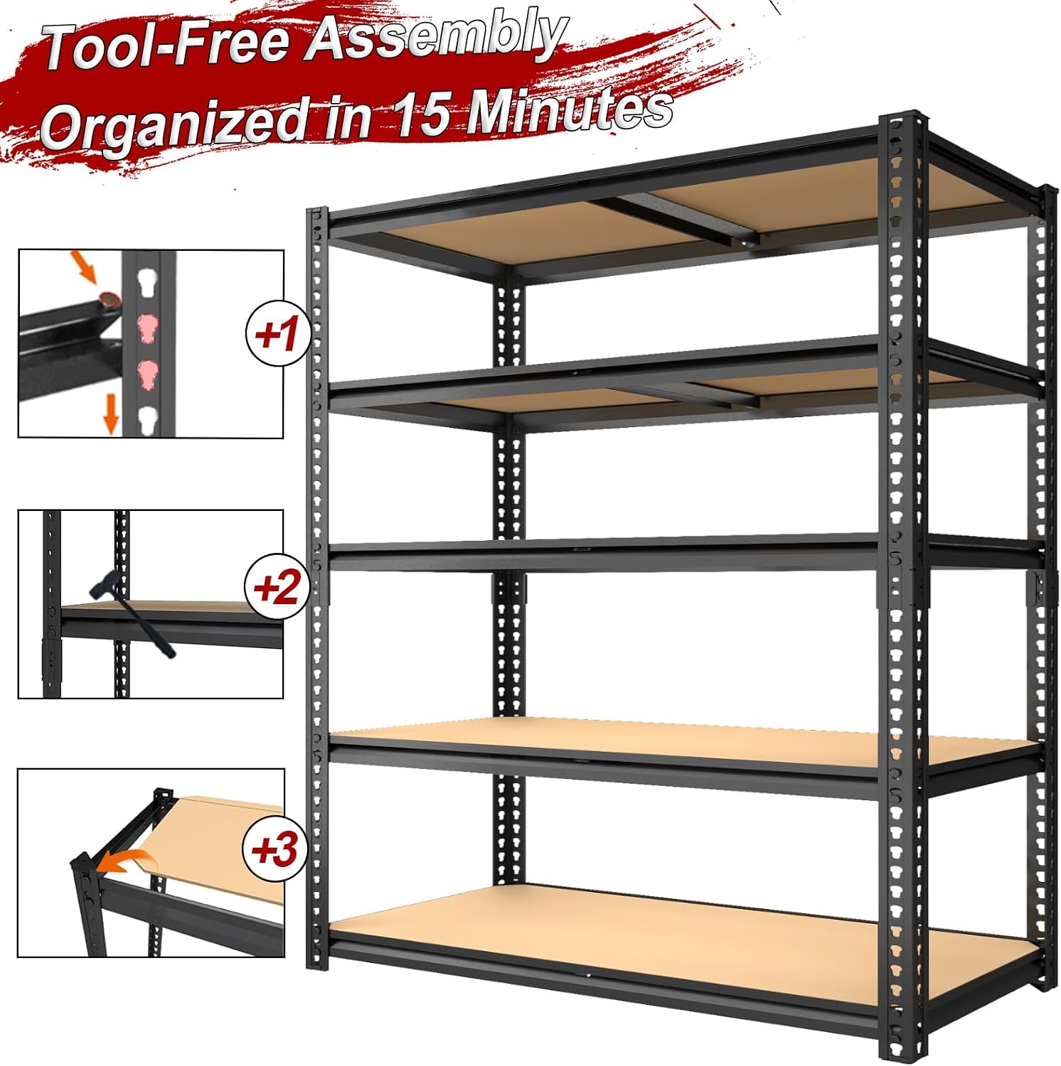 Adjustable Heavy‑Duty Garage Storage Shelving Unit