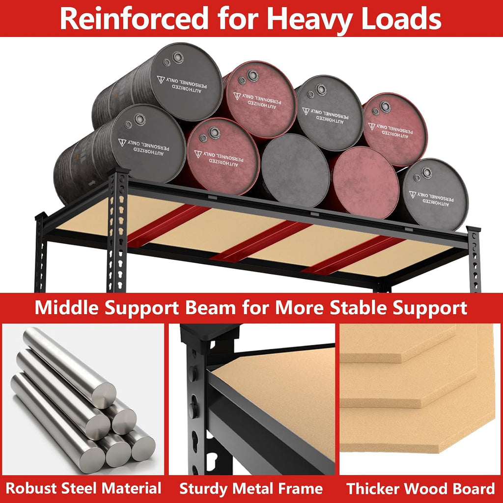 Heavy‑Duty Adjustable Garage Storage Shelving Unit