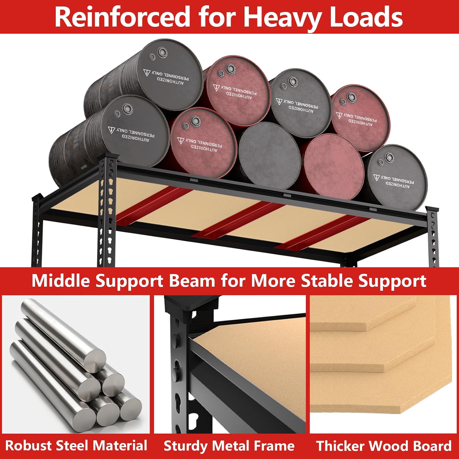 Heavy‑Duty Adjustable Garage Storage Shelving Unit