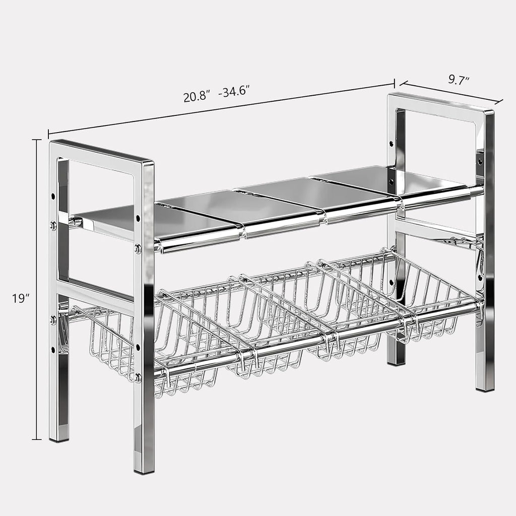 2‑Tier Expandable Under‑Sink Organizer Shelf