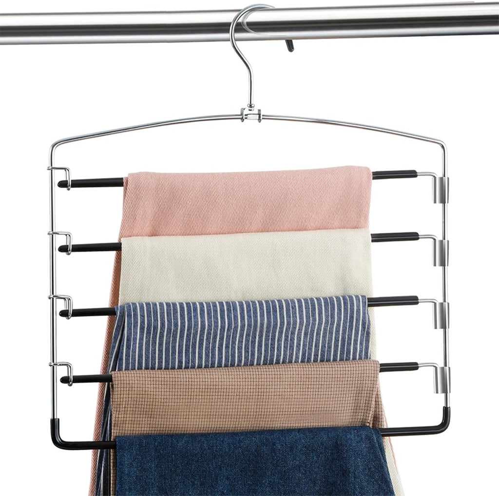 Multi‑Layer Swing‑Arm Space‑Saving Pants Hangers