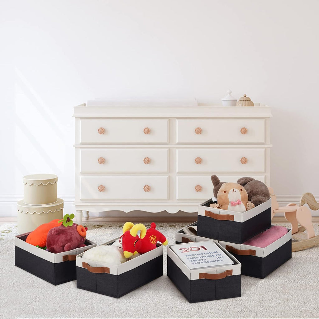 Foldable Fabric Storage Baskets with Handles