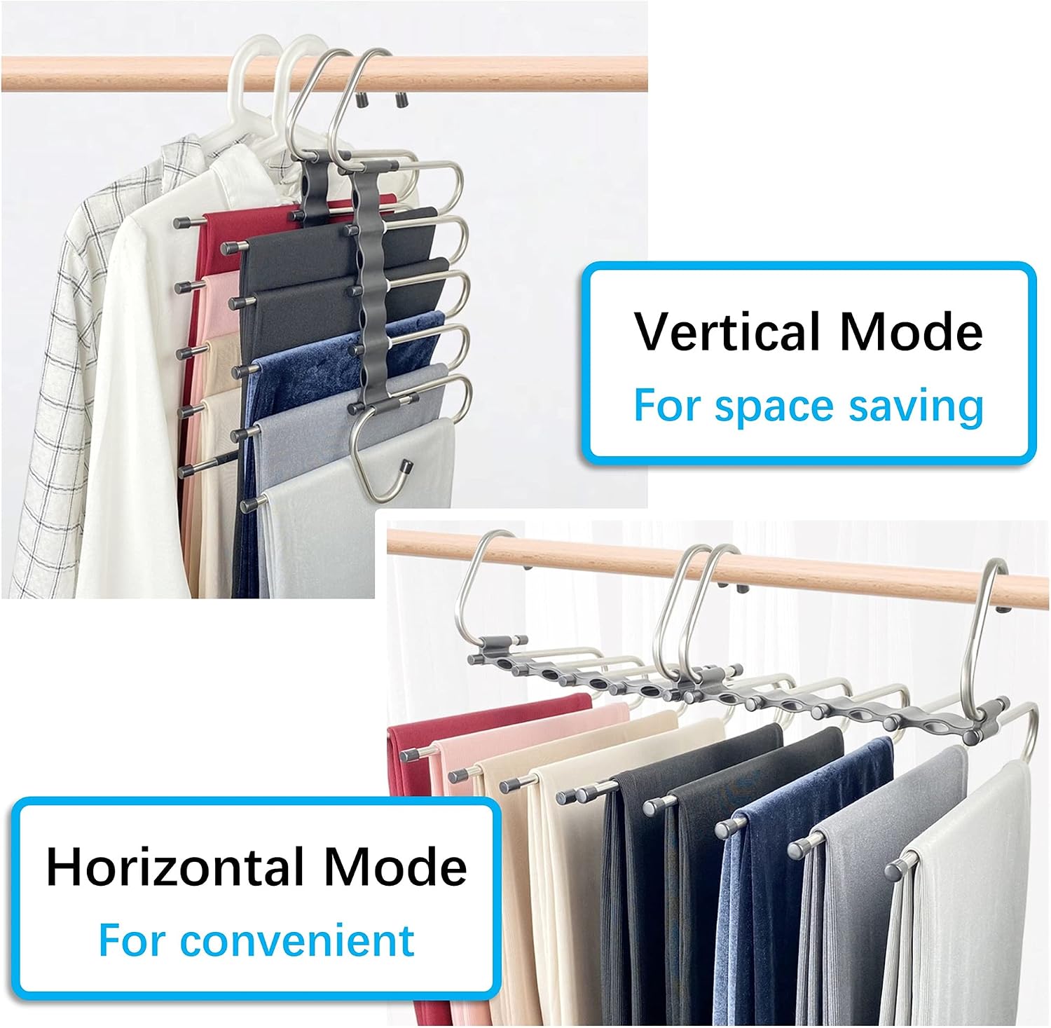 Multilayer Space‑Saving Magic Pants Hangers