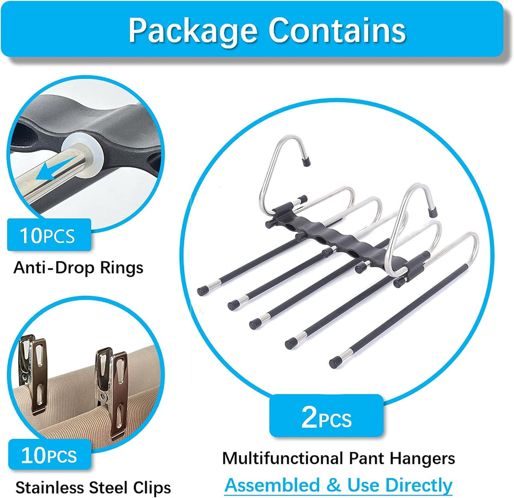 Multilayer Space‑Saving Magic Pants Hangers