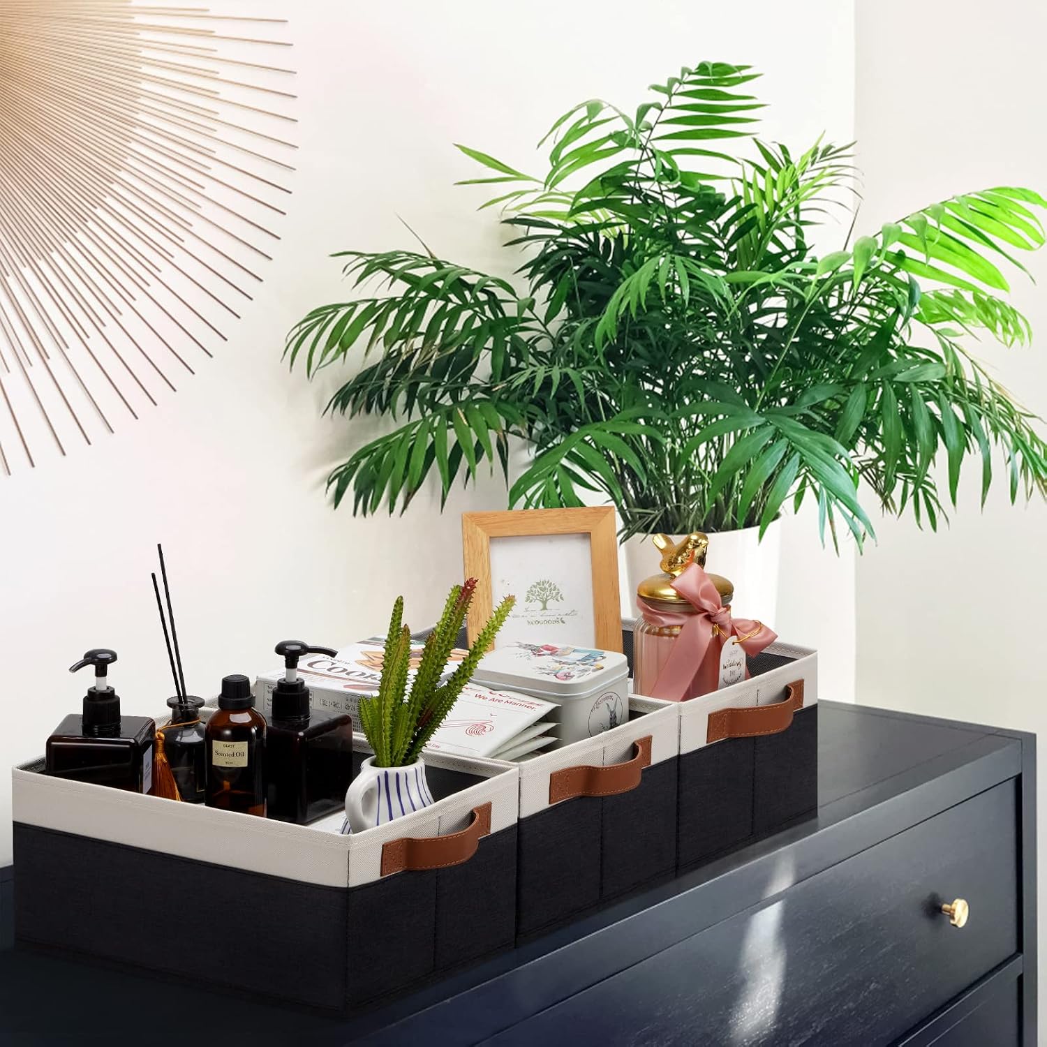 Foldable Fabric Storage Baskets with Handles