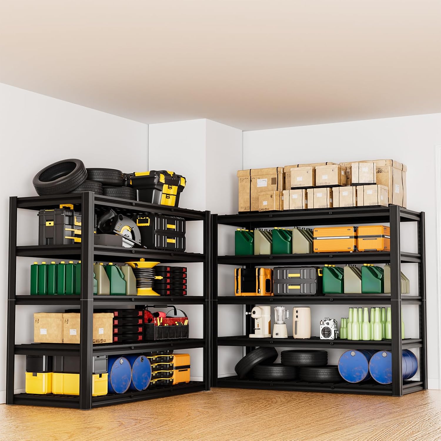 Adjustable Heavy‑Duty Metal Garage Storage Shelves