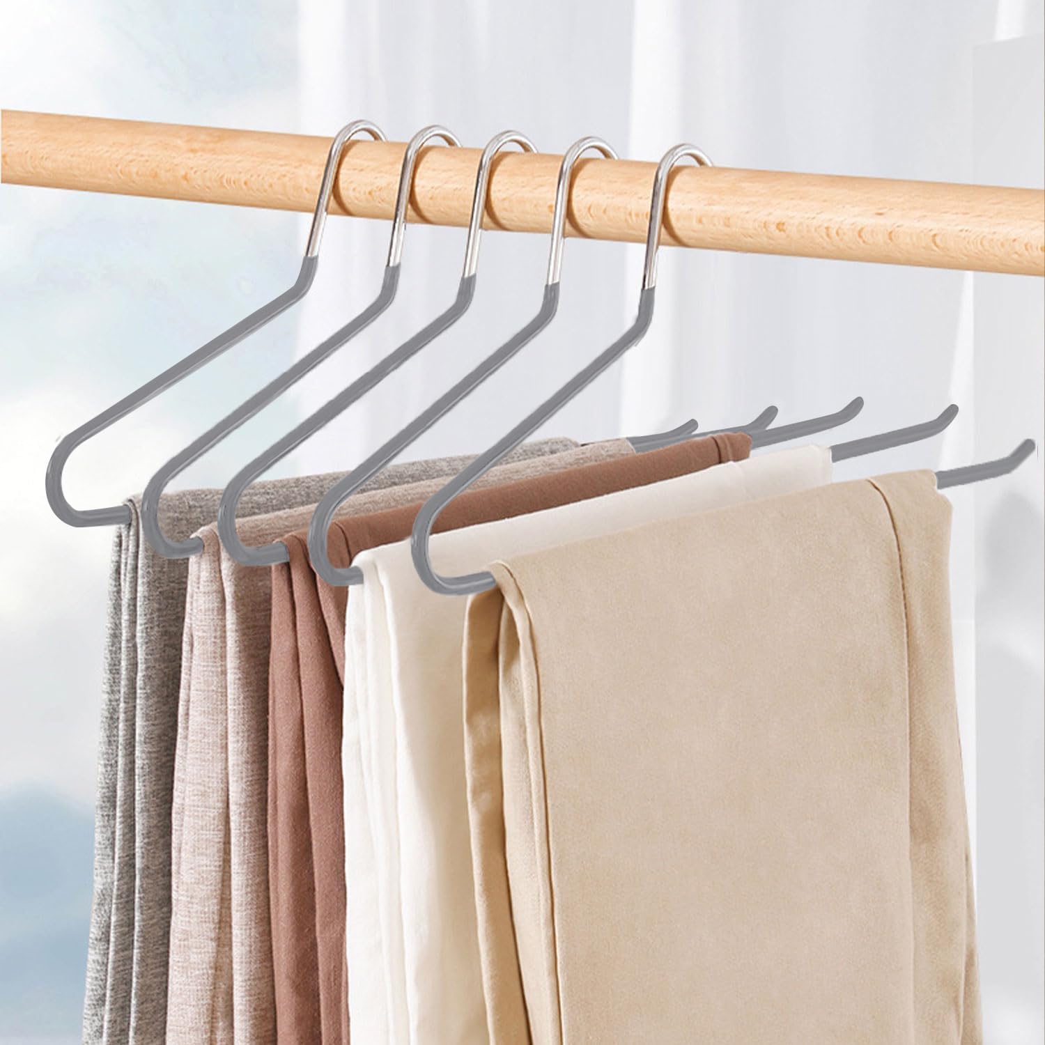 Space‑Saving Non‑Slip Metal Pants Hangers