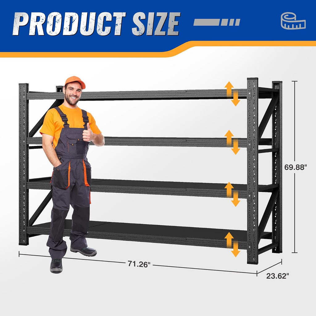 Adjustable Heavy‑Duty Steel Garage Storage Rack