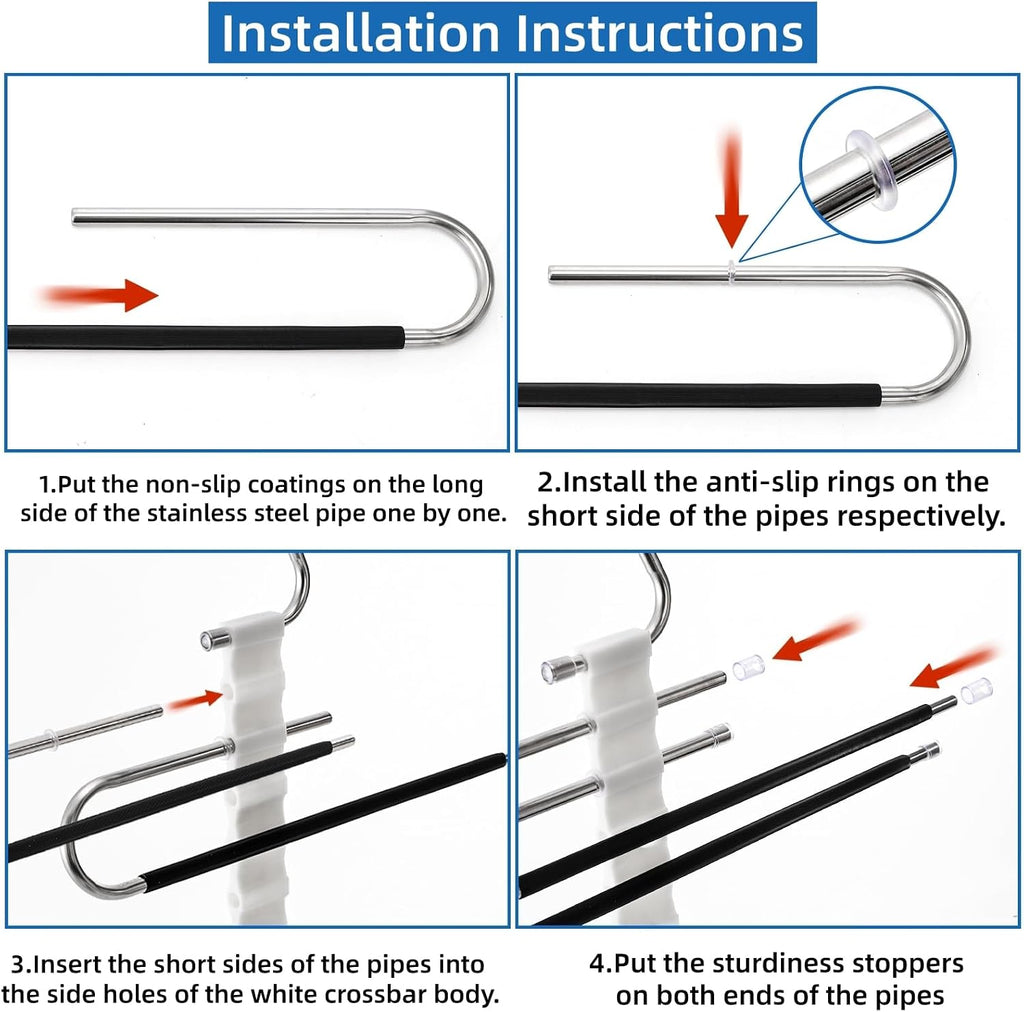 9‑Tier Space‑Saving Stainless‑Steel Pants Hangers
