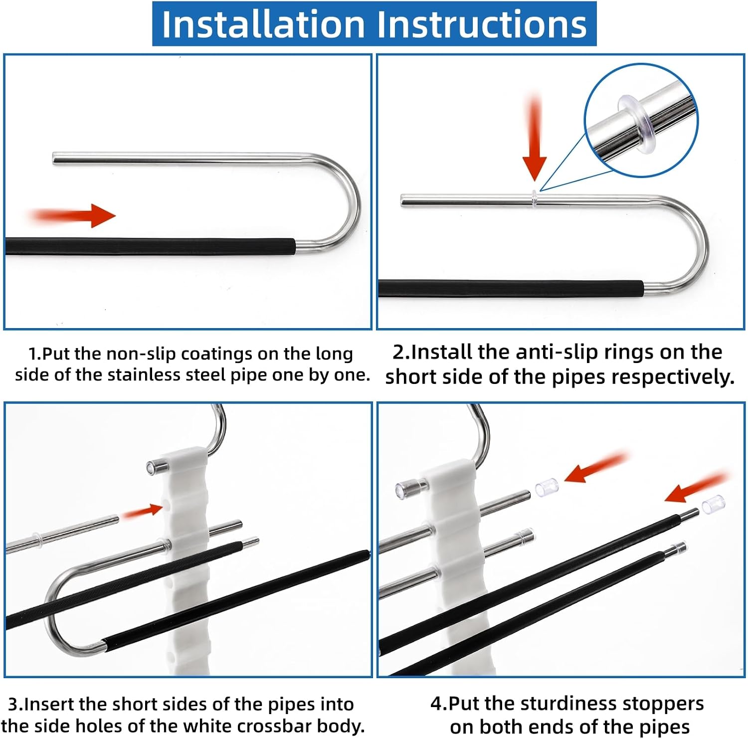 9‑Tier Space‑Saving Stainless‑Steel Pants Hangers