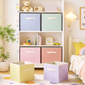 Collapsible Striped Fabric Storage Bins