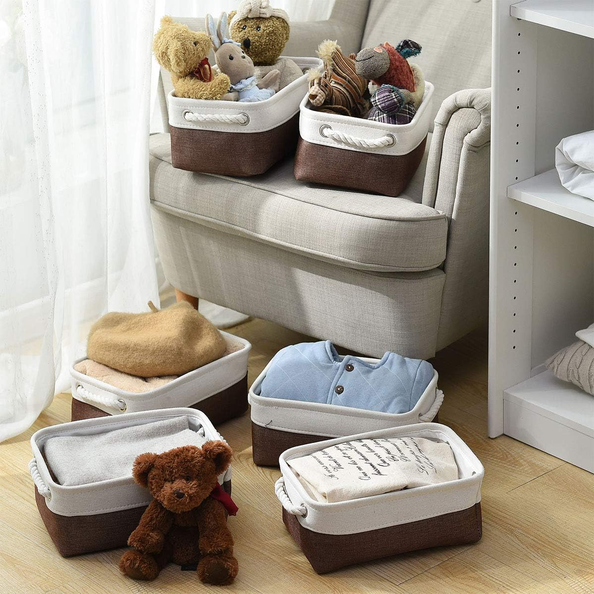 Collapsible Fabric Shelf Storage Baskets