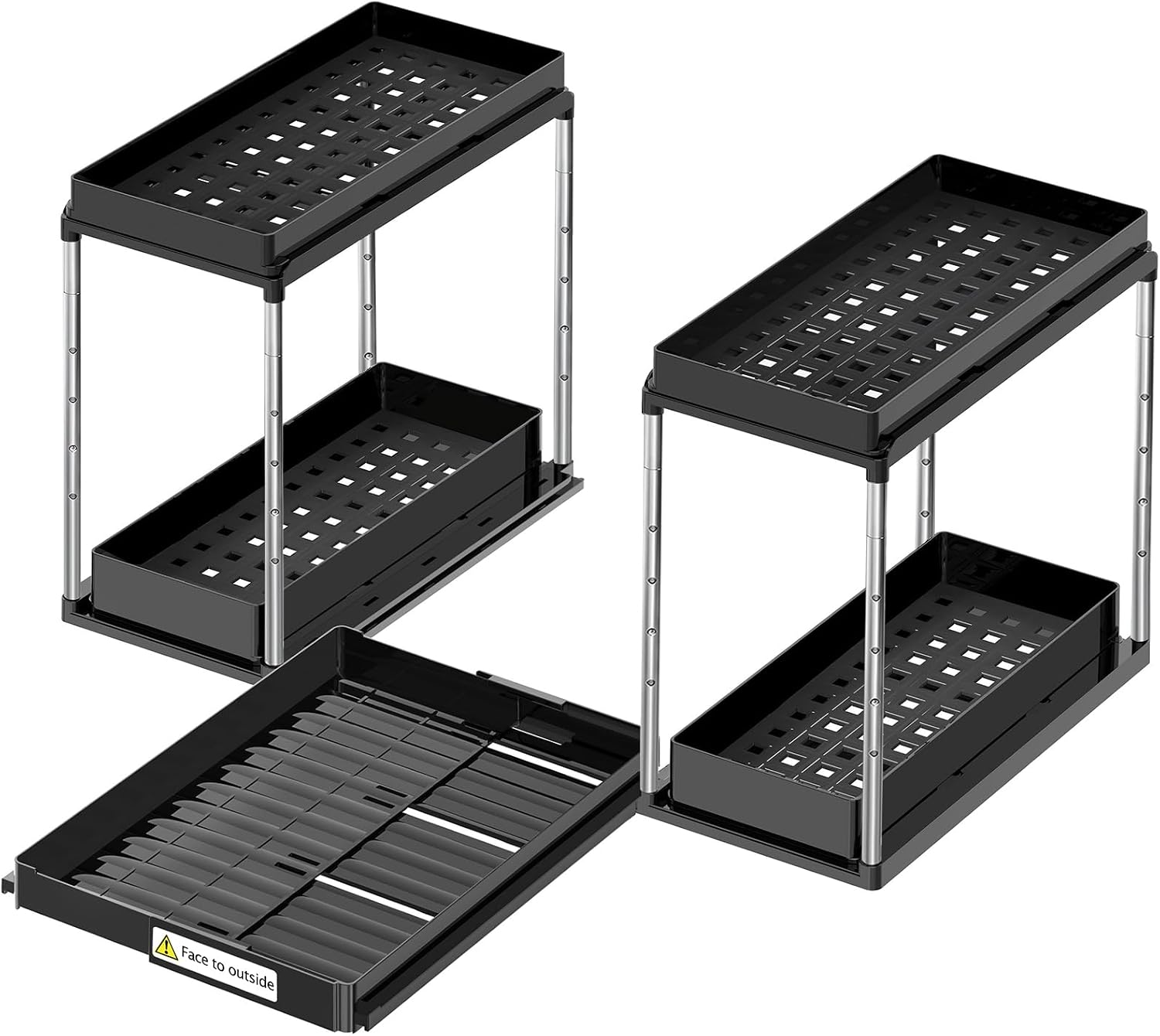 2‑Tier Adjustable Under‑Sink Organizer Shelf