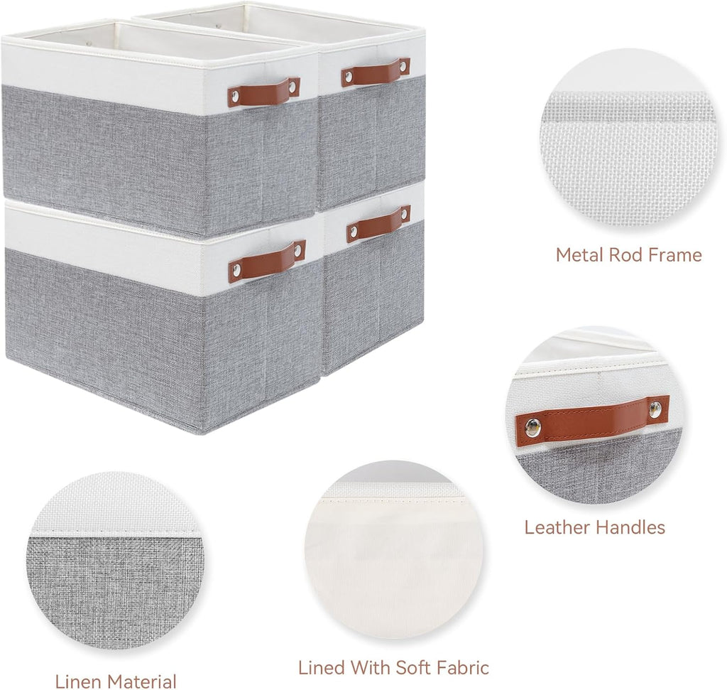 Collapsible Fabric Storage Baskets with Handles