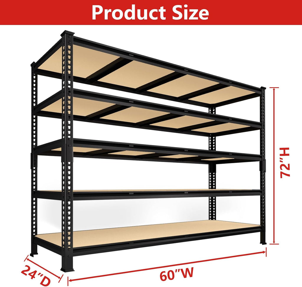 Heavy‑Duty Adjustable Garage Storage Shelving Unit