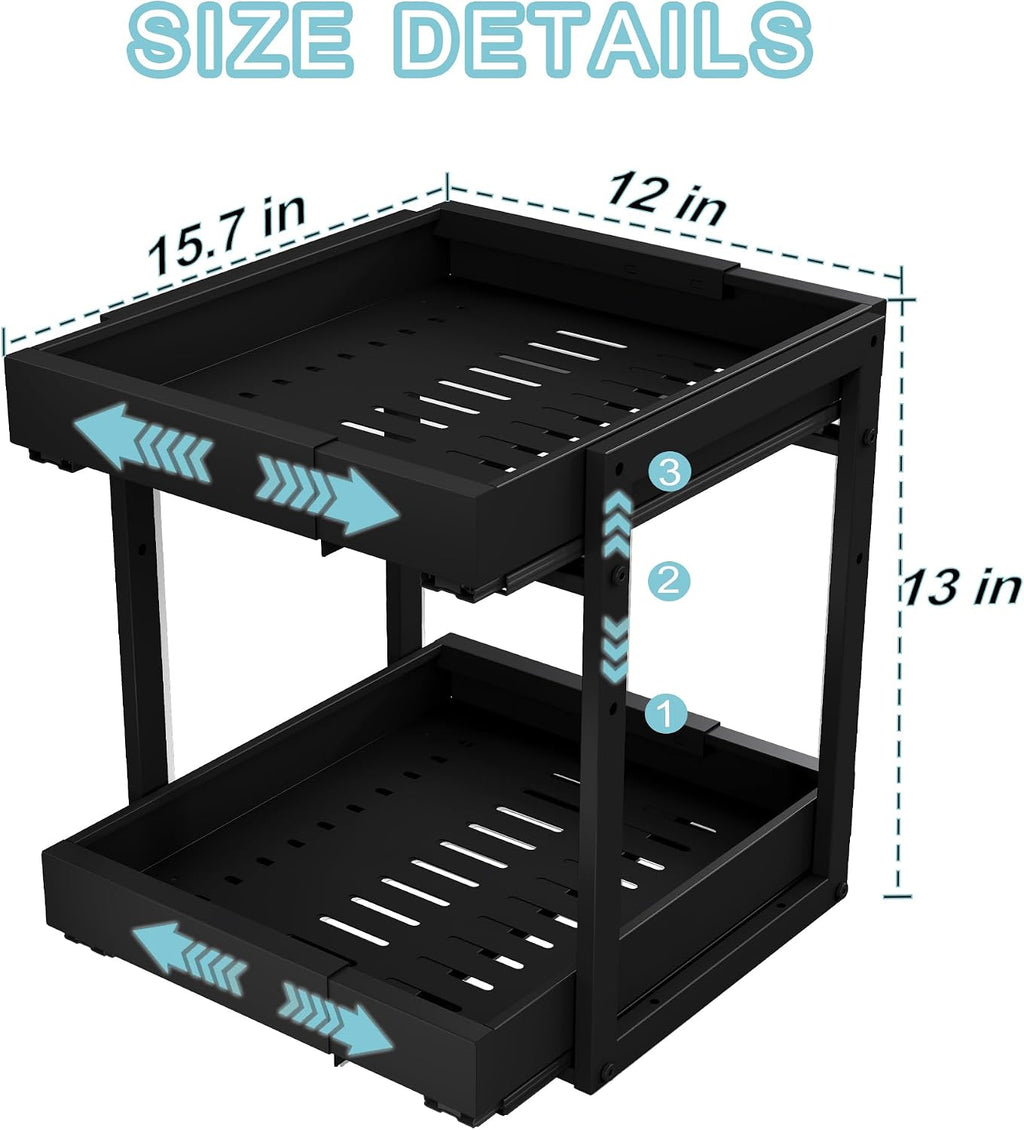 2‑Tier Expandable Pull‑Out Cabinet Organizer