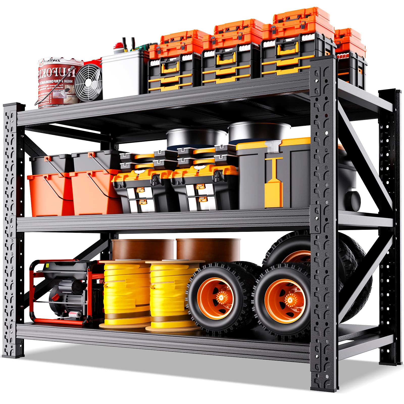 Heavy‑Duty Adjustable Metal Garage Storage Shelves