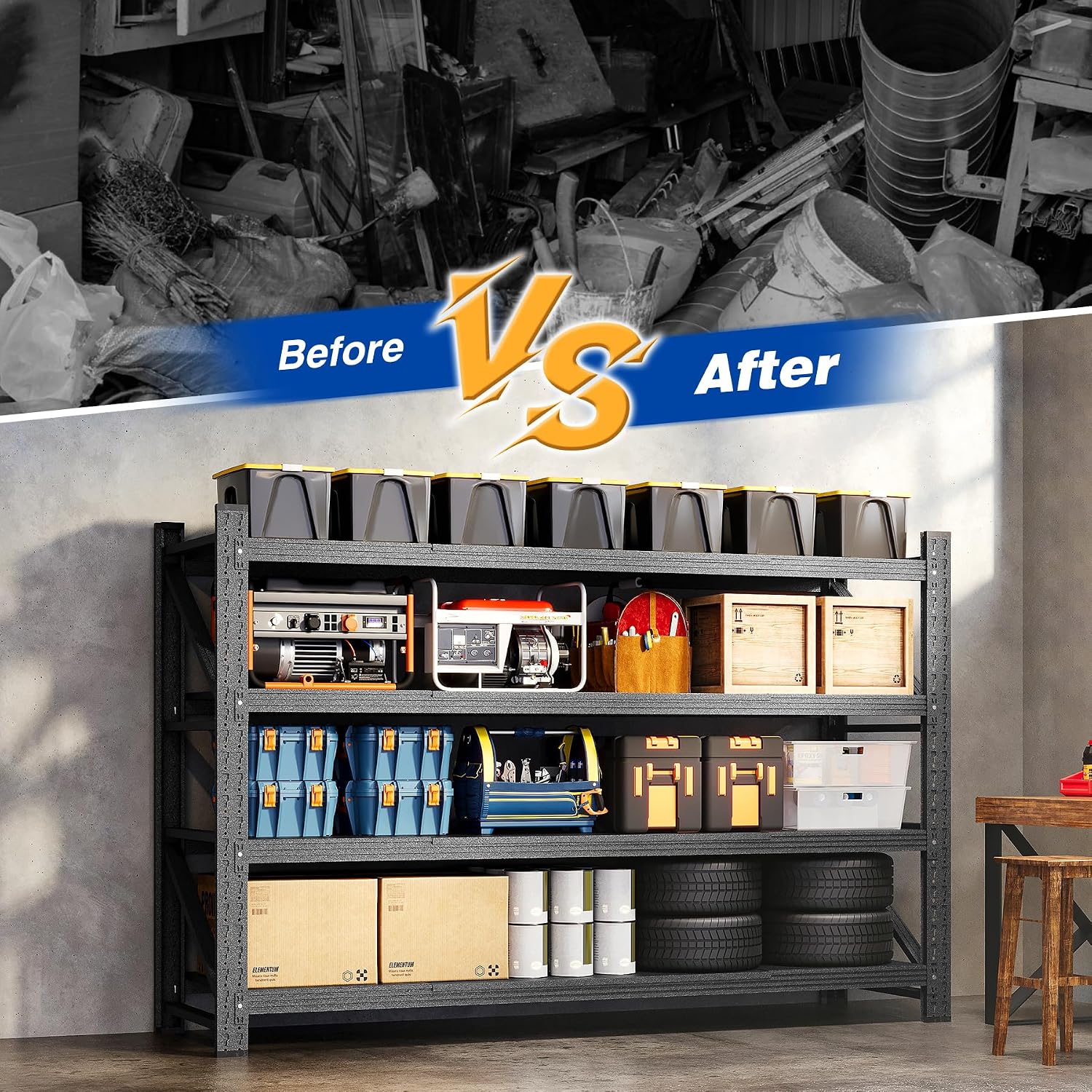 Adjustable Heavy‑Duty Steel Garage Storage Rack