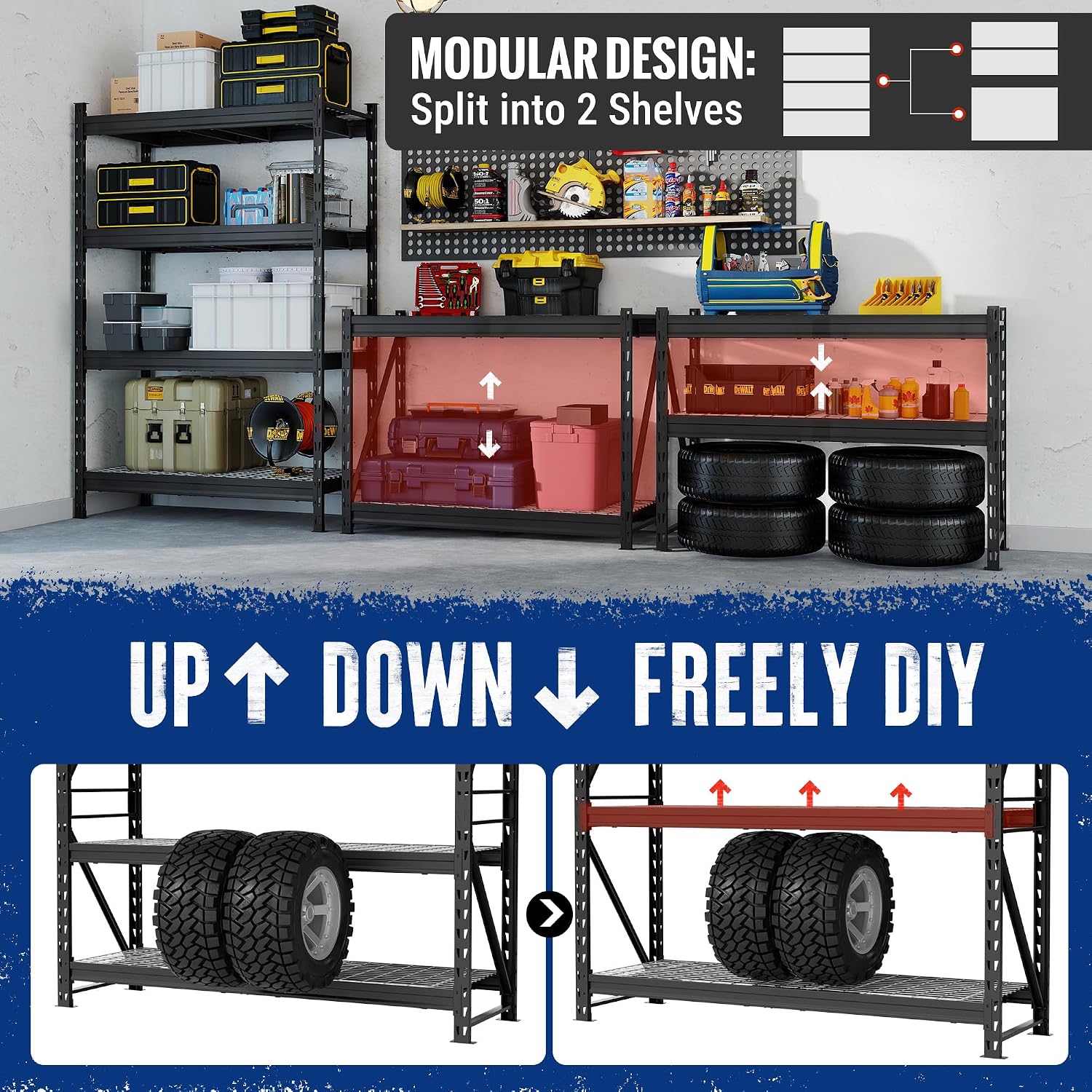 Heavy‑Duty Garage Utility Storage Rack