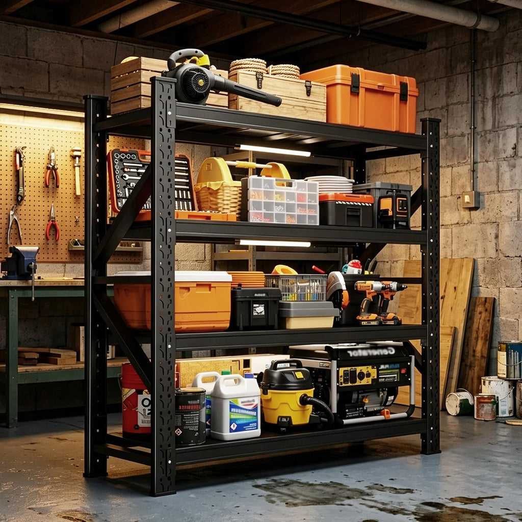 Adjustable Heavy‑Duty Metal Garage Shelving Unit