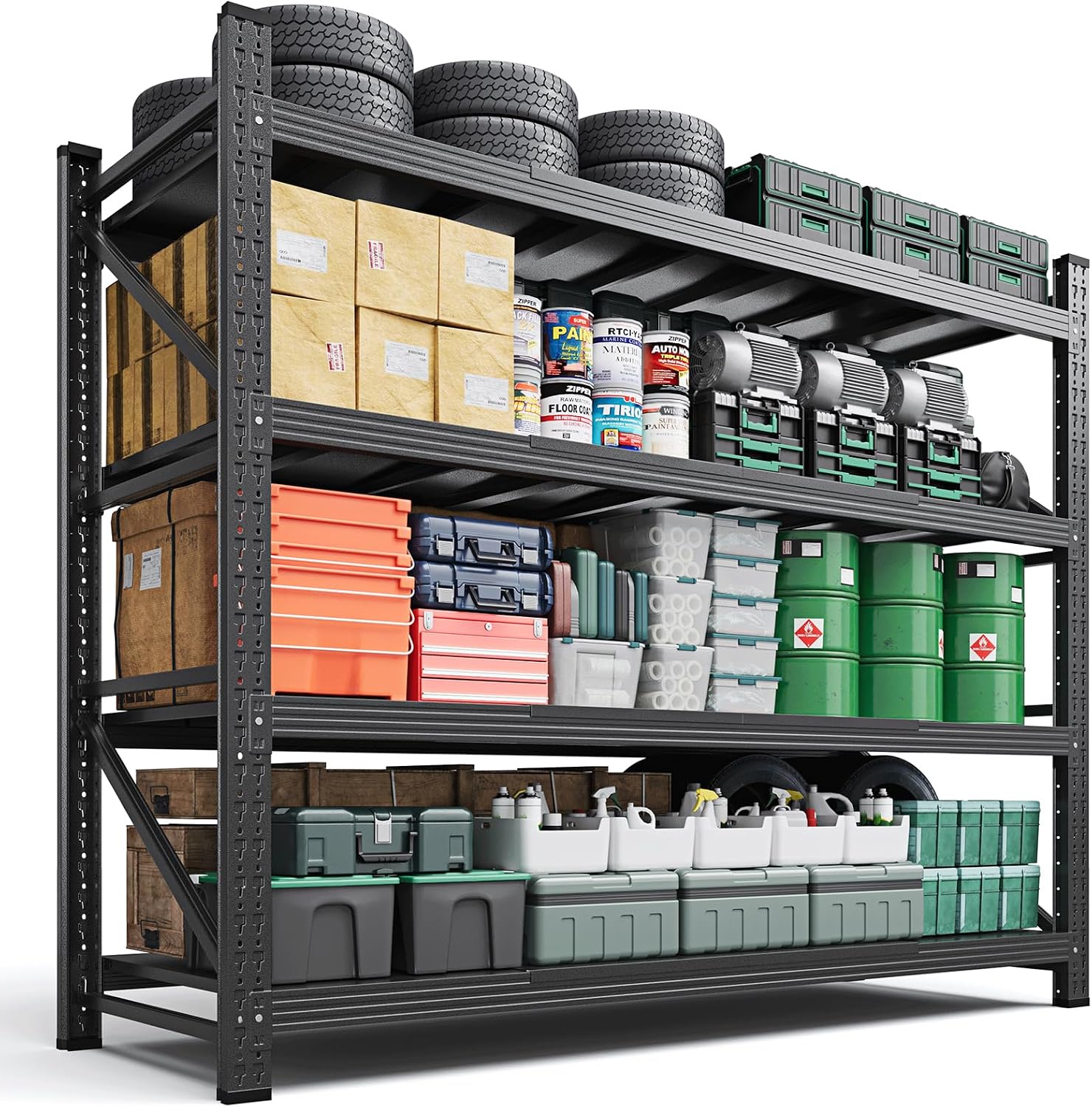 Heavy‑Duty Adjustable Metal Garage Storage Shelves
