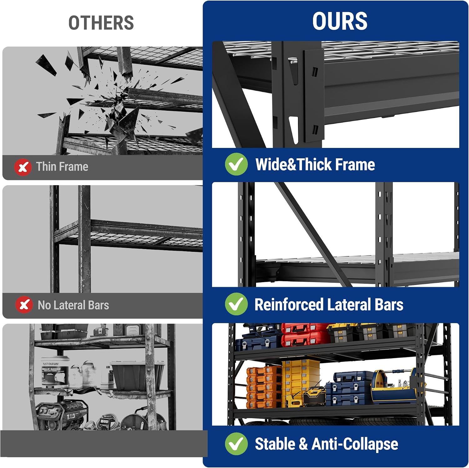 Heavy‑Duty Garage Utility Storage Rack