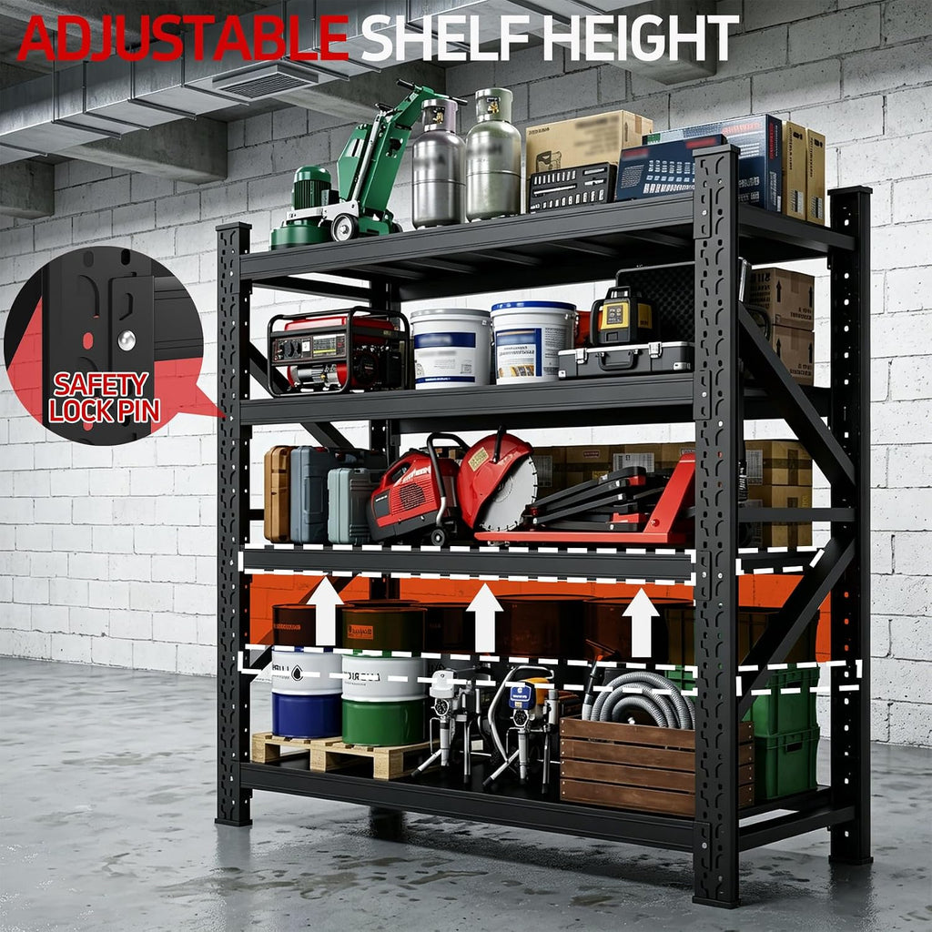 Adjustable Heavy‑Duty Metal Garage Shelving Unit