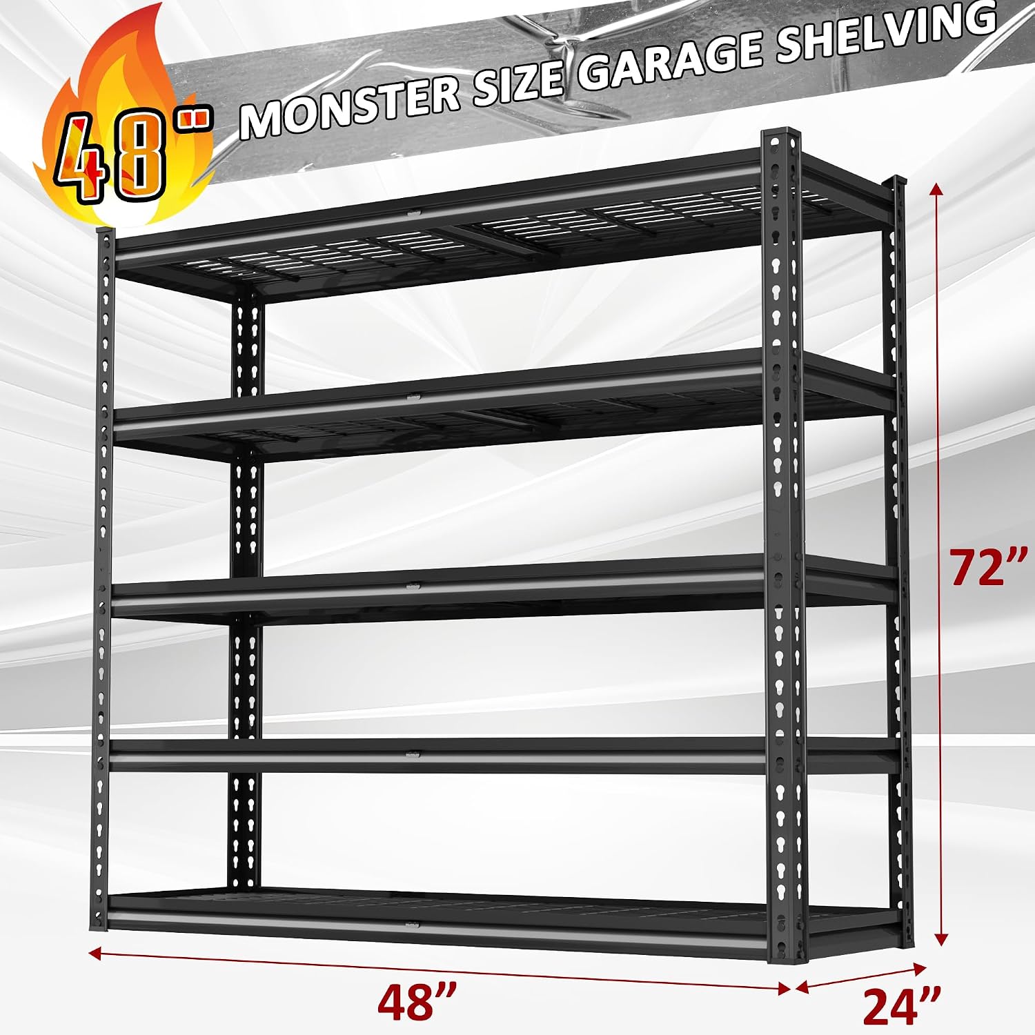 Heavy‑Duty 5‑Tier Garage Storage Shelving Unit