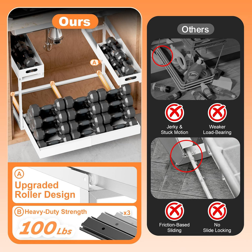 2‑Tier Pull‑Out Under‑Sink Organizer