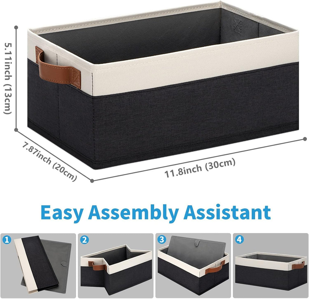 Foldable Fabric Storage Baskets with Handles