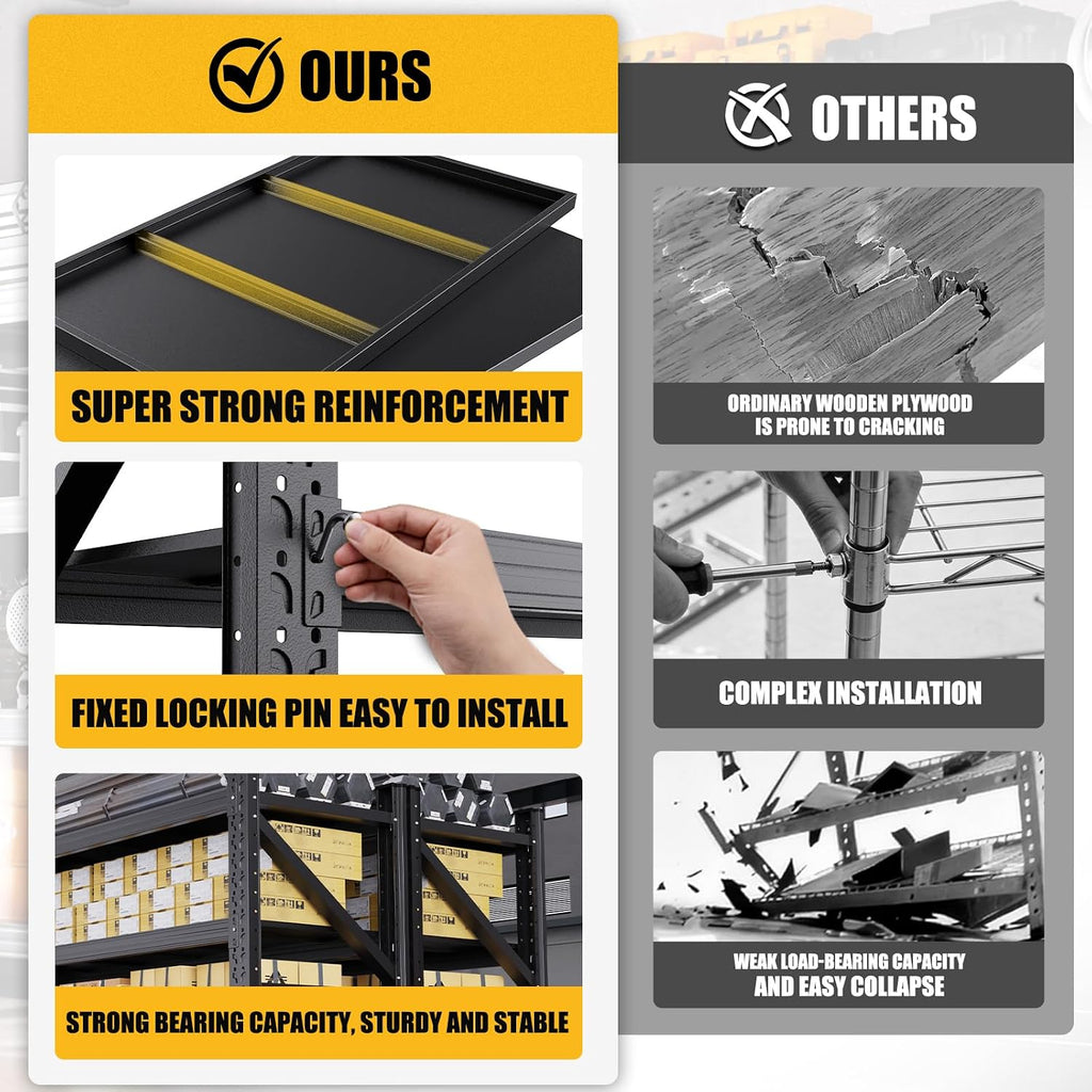 Heavy‑Duty Adjustable Metal Garage Storage Shelves
