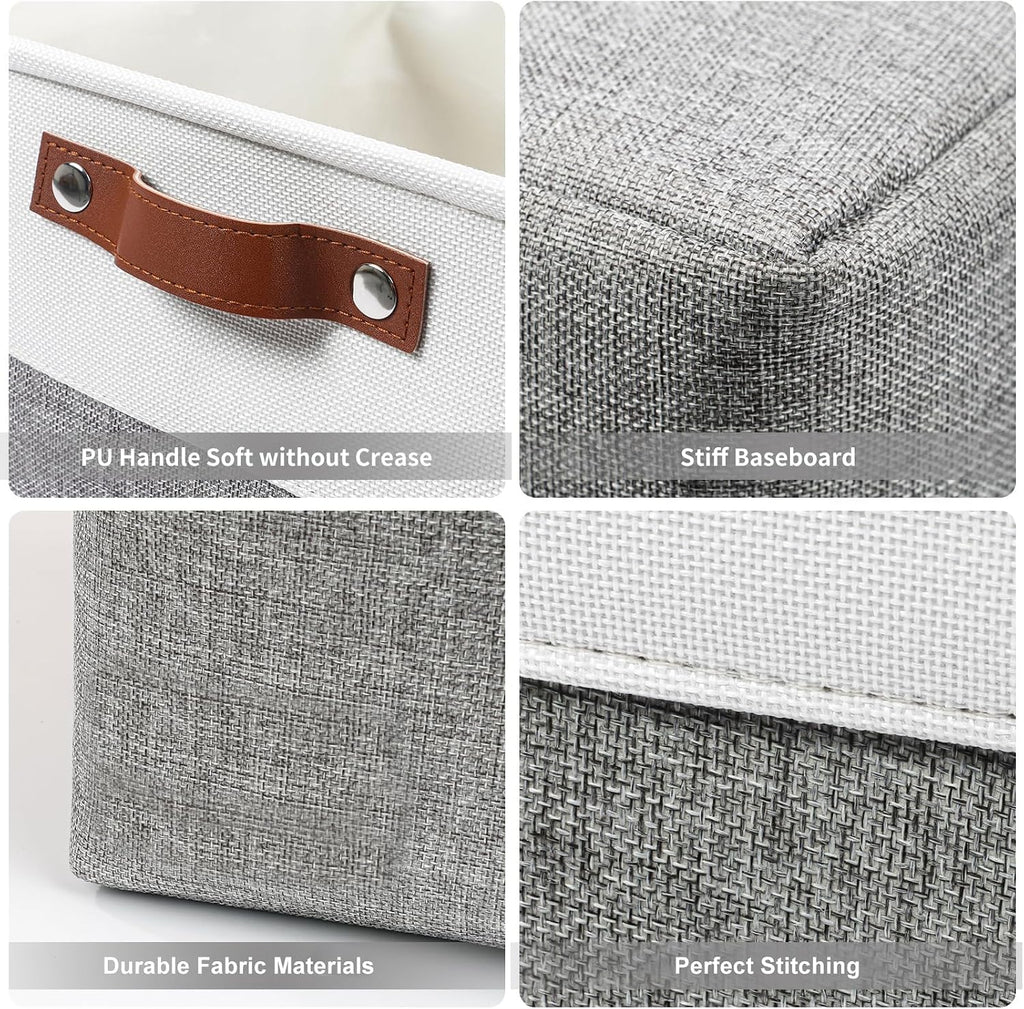 Large Linen Storage Baskets with Handles