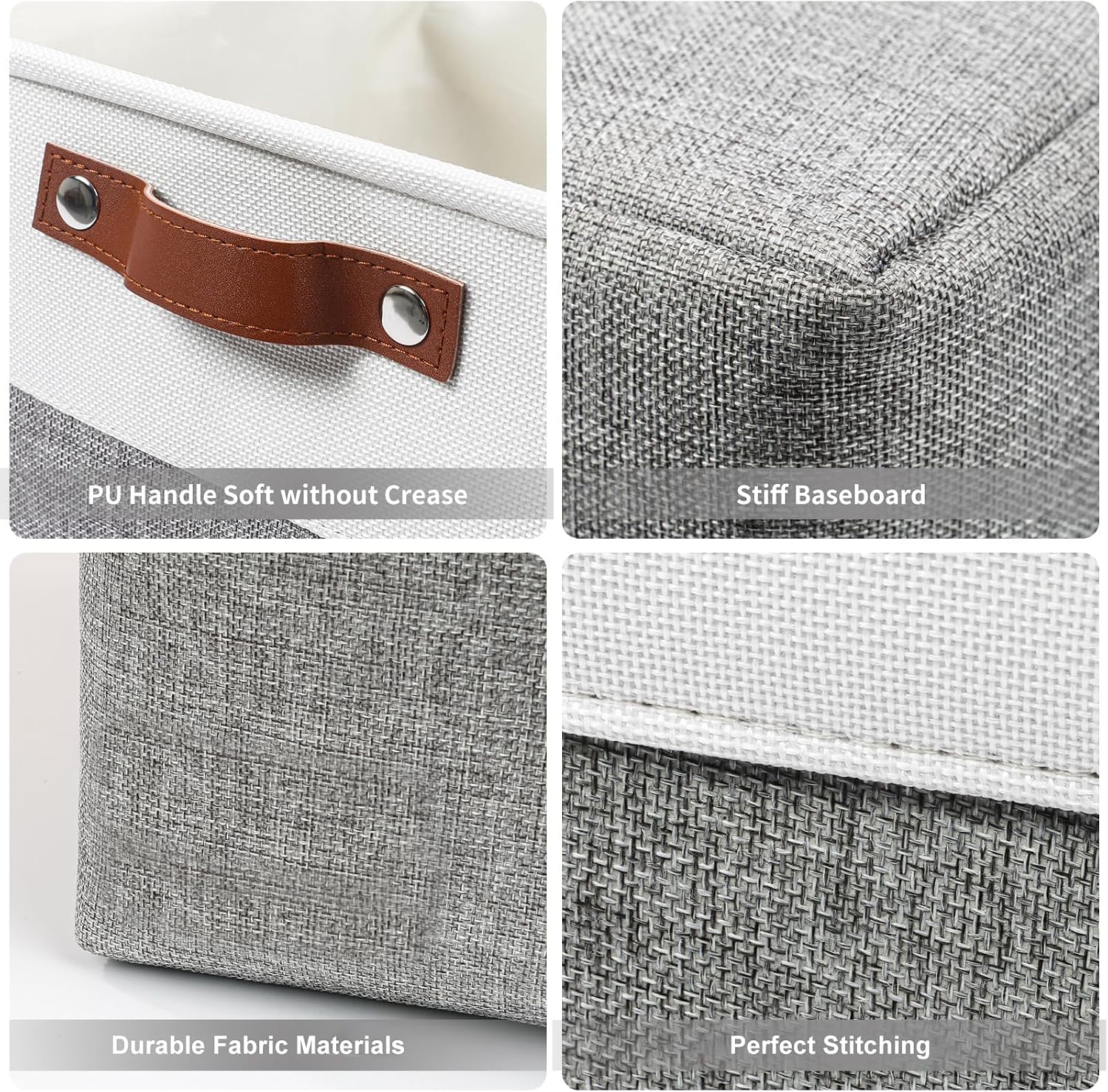 Large Linen Storage Baskets with Handles