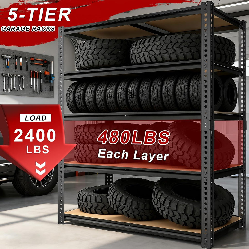 Adjustable Heavy‑Duty Garage Storage Shelving Unit