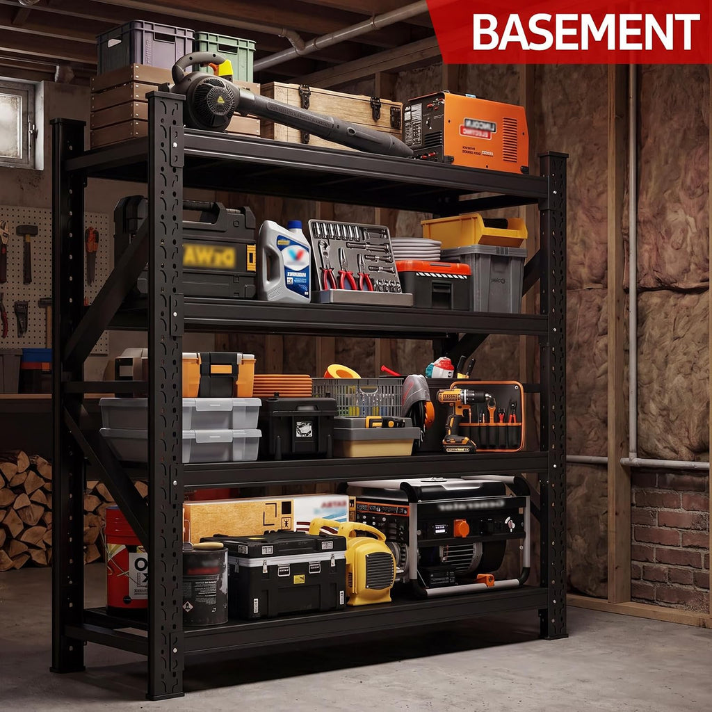 Adjustable Heavy‑Duty Metal Garage Shelving Unit